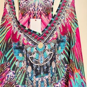 Camilla Vibrant Multicolor Beaded maxi dress. Size small.